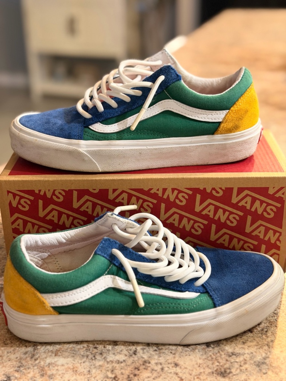 Vans Kids Old Skool Sneakers - Blue Green Yellow
